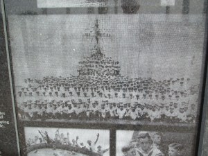 An image of the ships company lost at sea.