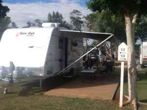 Bay 58 at Wintersun caravan park bathed in afternoon winter sun
