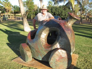 Thought Fred Flinstone's old car out of the rock quarry might do better pulling the caravan in headwinds