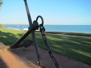 Rusting hulk of Gudrun barque anchor