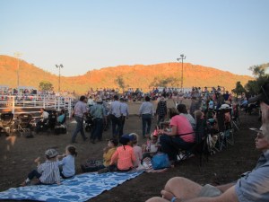 Late afternoon and getting comfortable at our first rodeo.