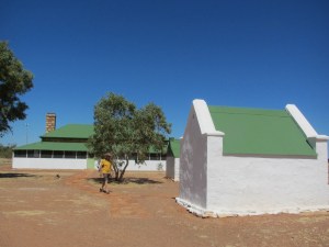 The cellar (right) hides the smoke house behind and all stand out front of the Overland Telegraph station