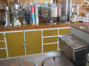 Everything you need for a malted milkshake at the milk bar. Even the photographer gets into the act!