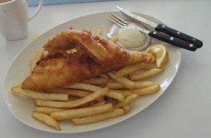 A plate of giant whiting fillets at The Port Hotel in Ceduna