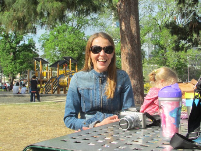 Jas and Quinn at our picnic in Flagstaff Gardens
